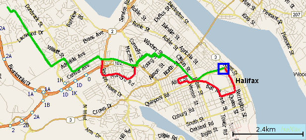 Map of the commute home